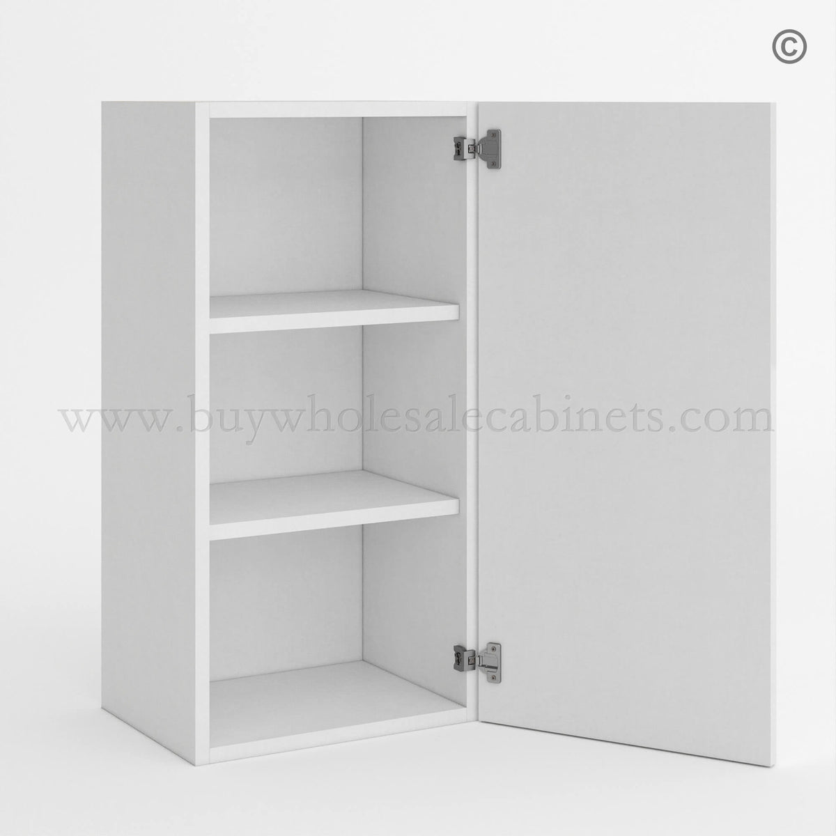Frameless Gloss White 30″H Single Door Wall Cabinet