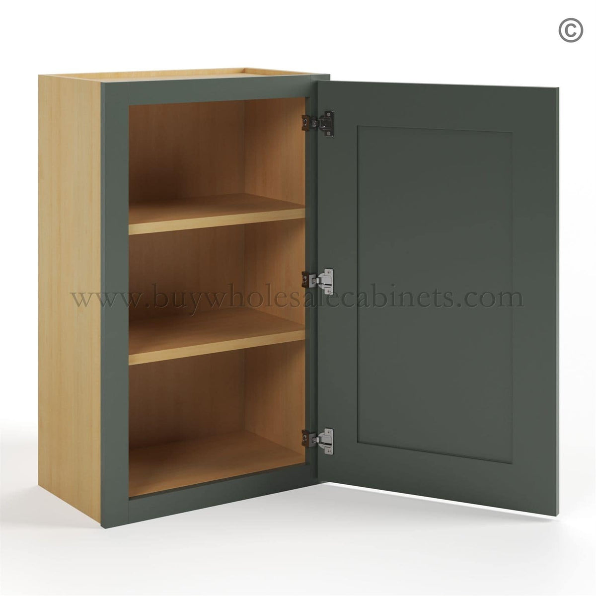 Green Shaker 30″ H Single Door Wall Cabinet