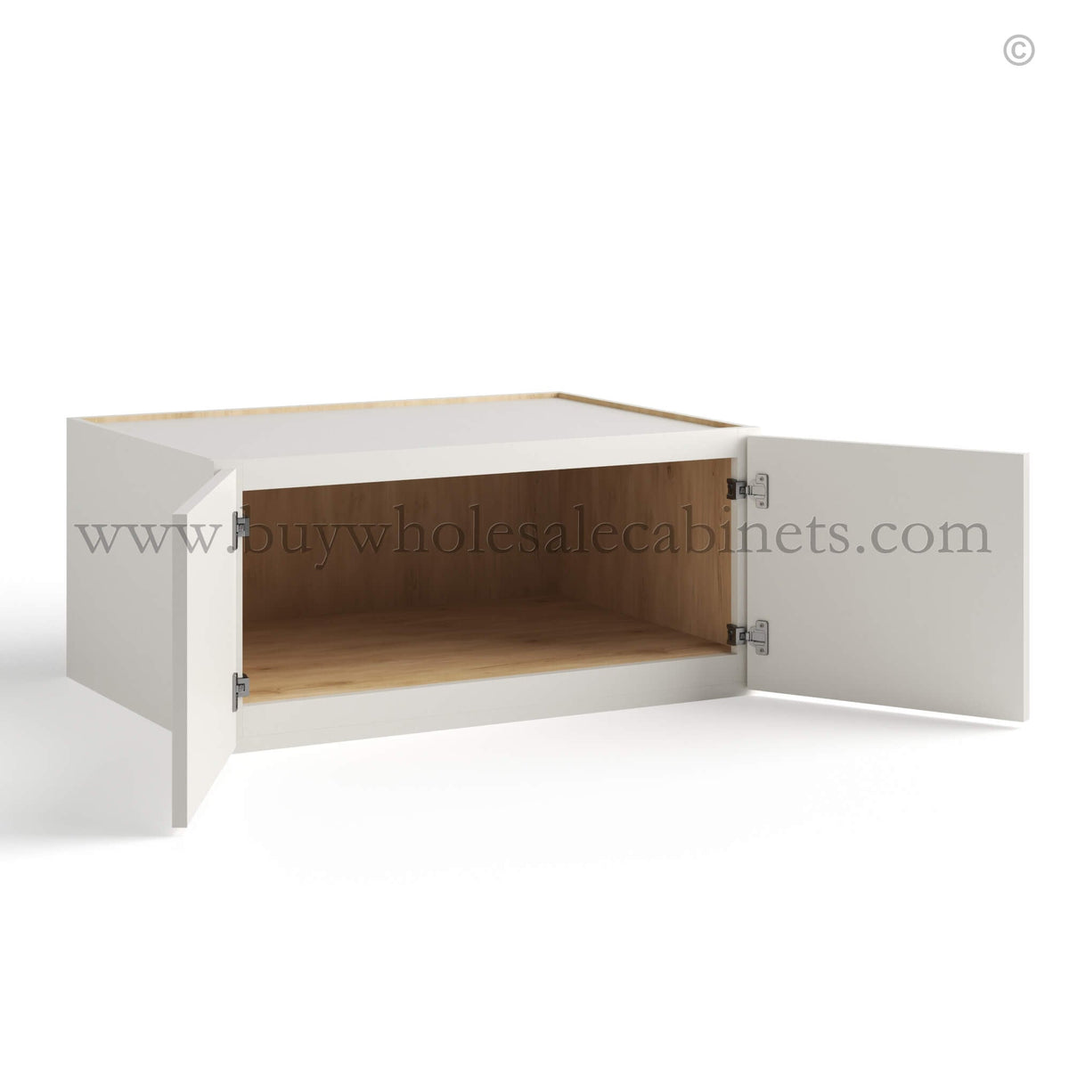 Dove White Slim Shaker Refrigerator Wall Cabinet with Double Door