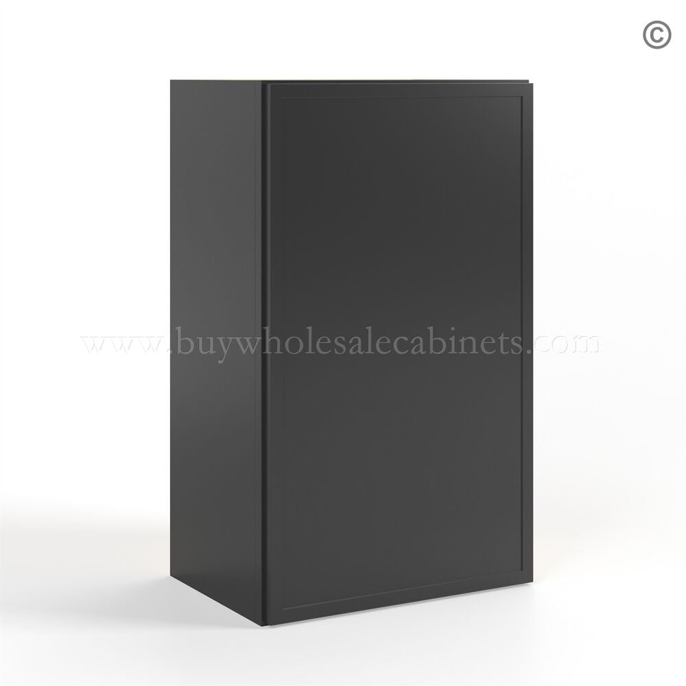 Slim Black Shaker 30″H Single Door Wall Cabinet