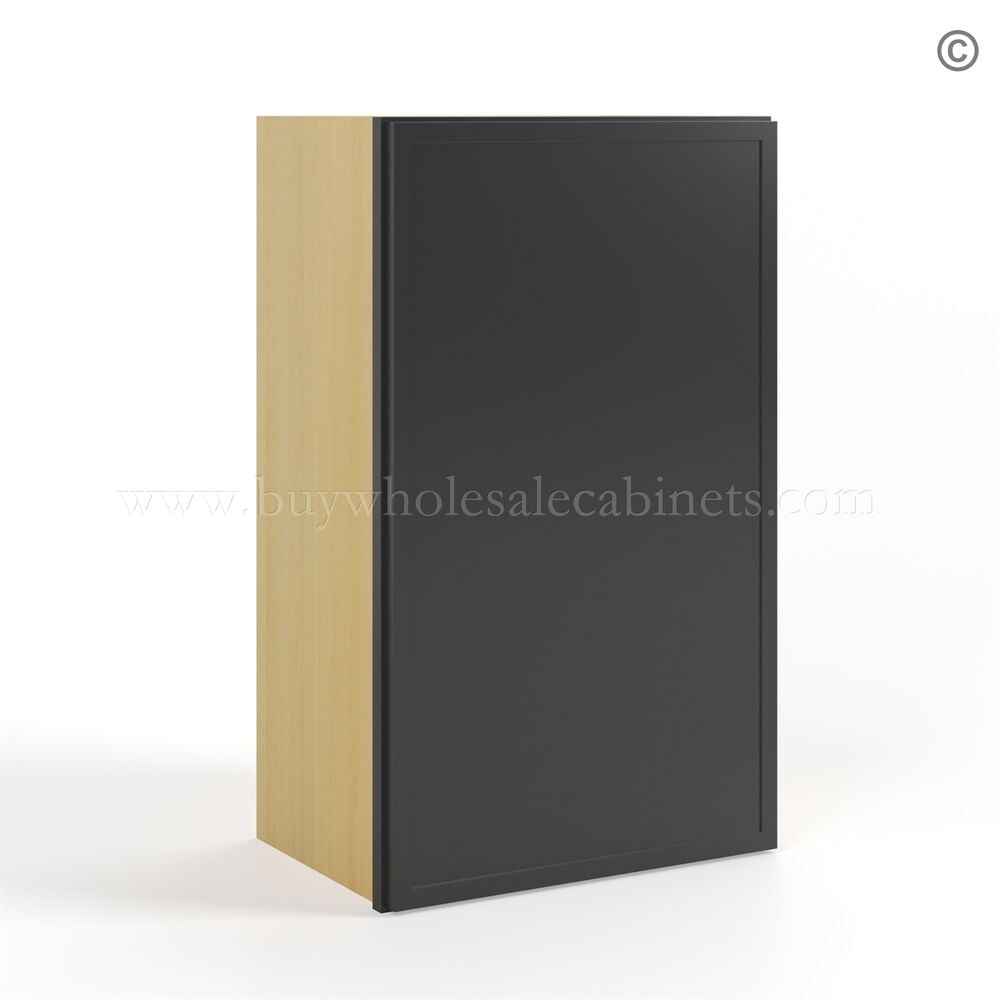 Slim Black Shaker 30″H Single Door Wall Cabinet