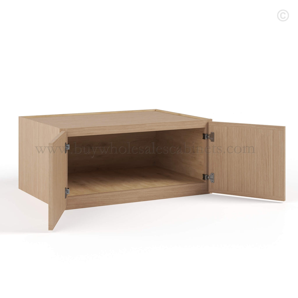 Slim Oak Shaker Refrigerator Wall Cabinet with Double Door