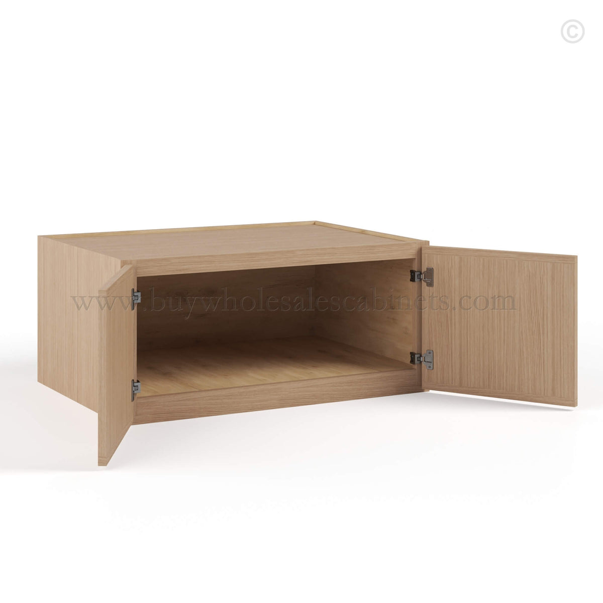 Slim Oak Shaker Refrigerator Wall Cabinet with Double Door