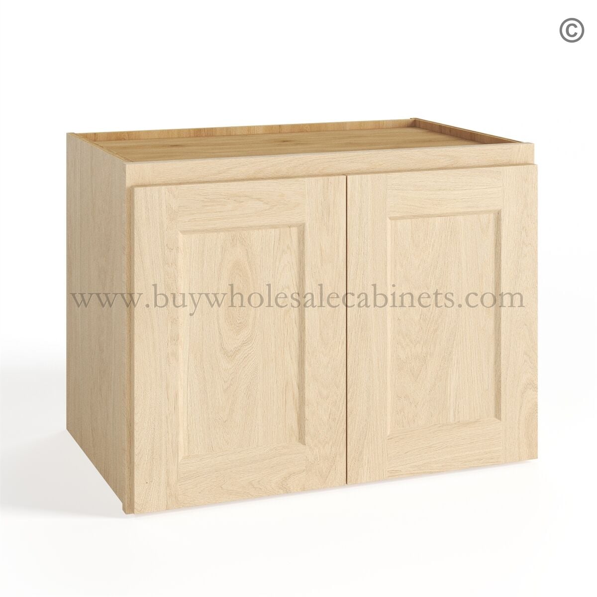 Unfinished Shaker 12″/15″/18″/21″ Wall Cabinet Double Door
