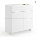 Frameless Modern White Shaker Vanity Sink Base Cabinet – 2 Doors And 1 False Drawer