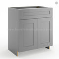 Frameless Graphite Gray Vanity Sink Base Cabinet – 2 Doors And 1 False Drawer