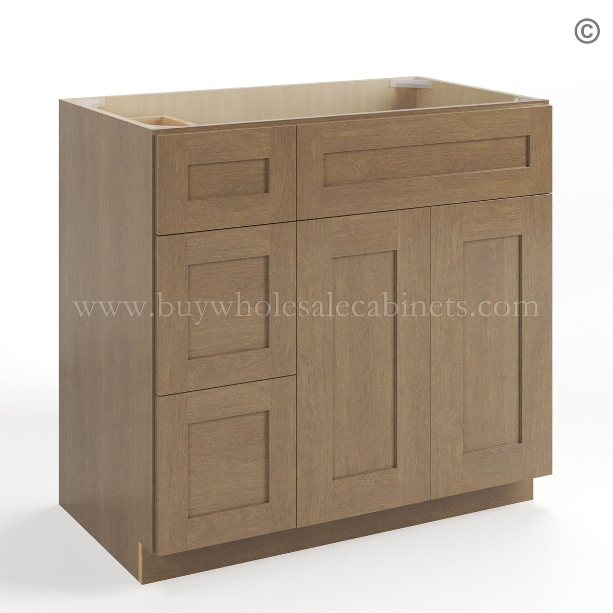 Rustic Wood Shaker 36″ W Vanity Combo with Drawers