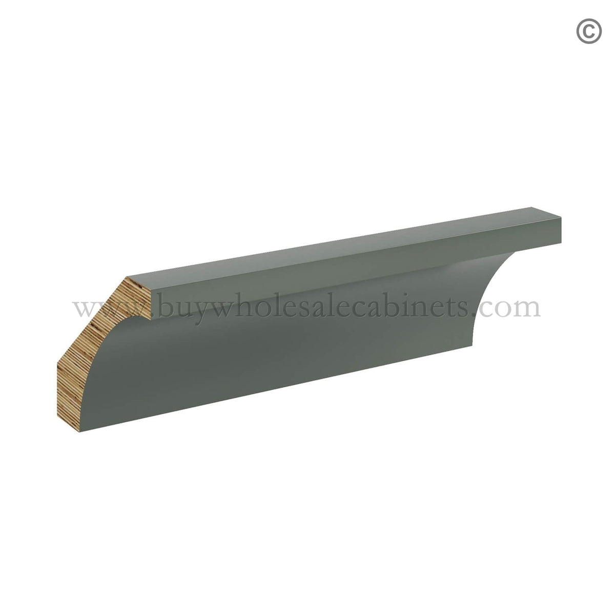 Green Shaker Cove Crown Moulding