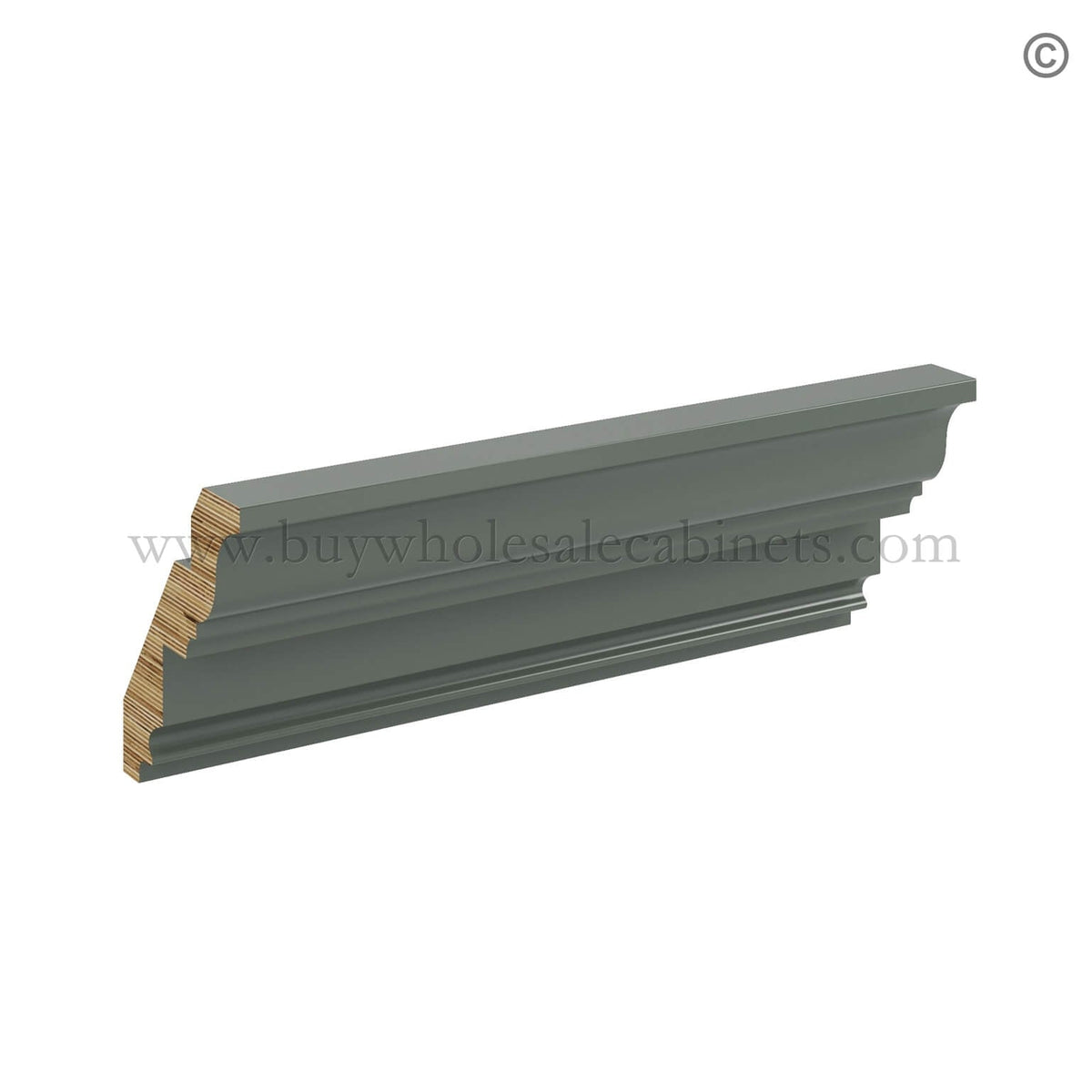 Green Shaker Inset Crown Moulding