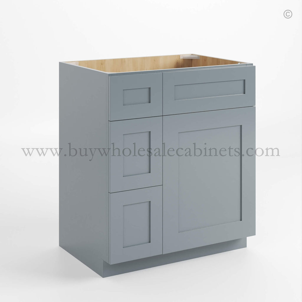 Gray Shaker 30″ W Vanity Combo with Drawers