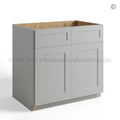 Dorian Gray Shaker Sink Base Double Door and Double False Drawer