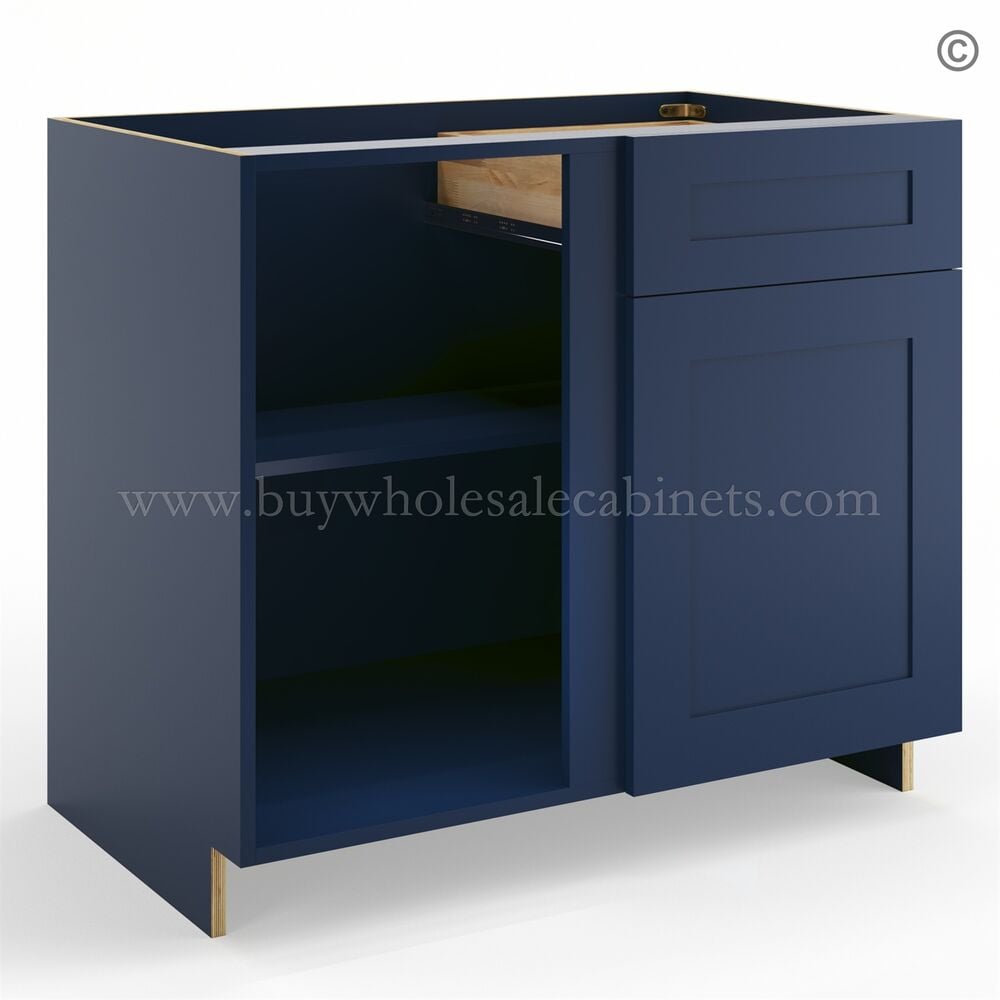 Frameless Oxford Blue Base Blind Cabinet