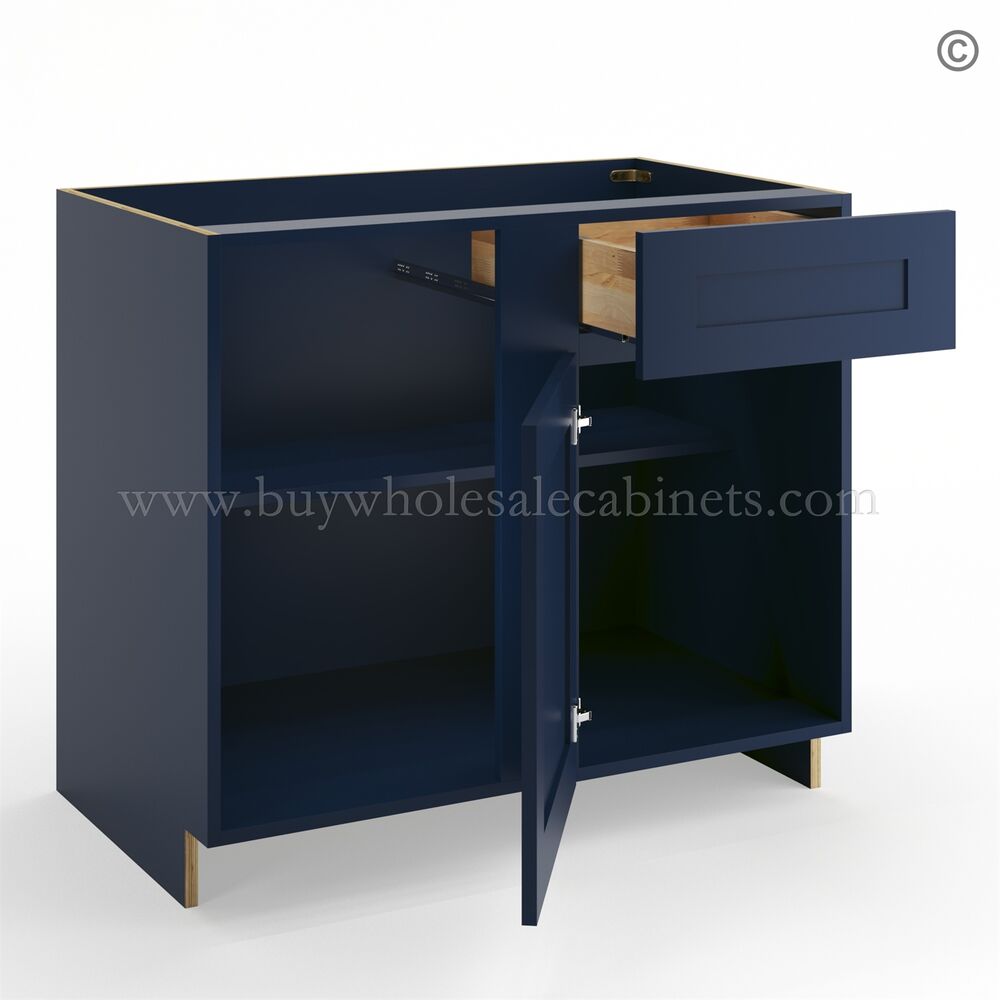 Frameless Oxford Blue Base Blind Cabinet