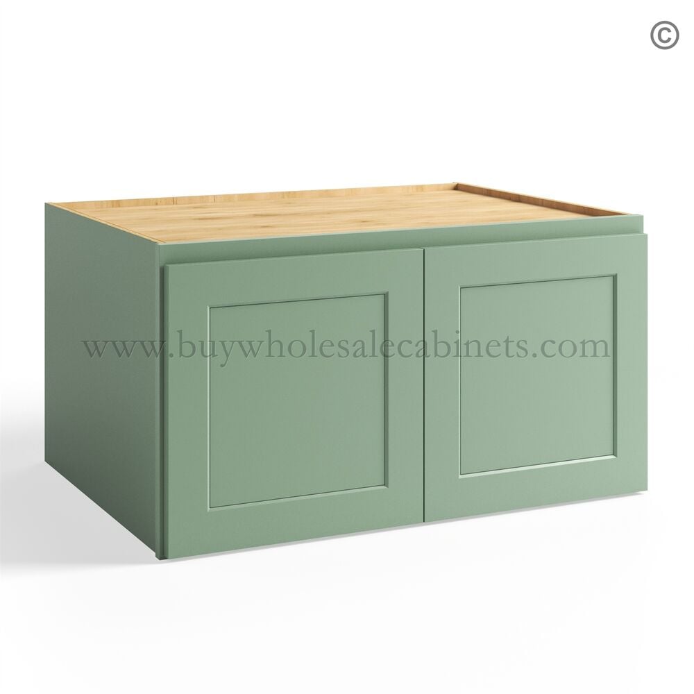 Jade Green Shaker 12″/15″/18″/21″ Refrigerator Wall Cabinet