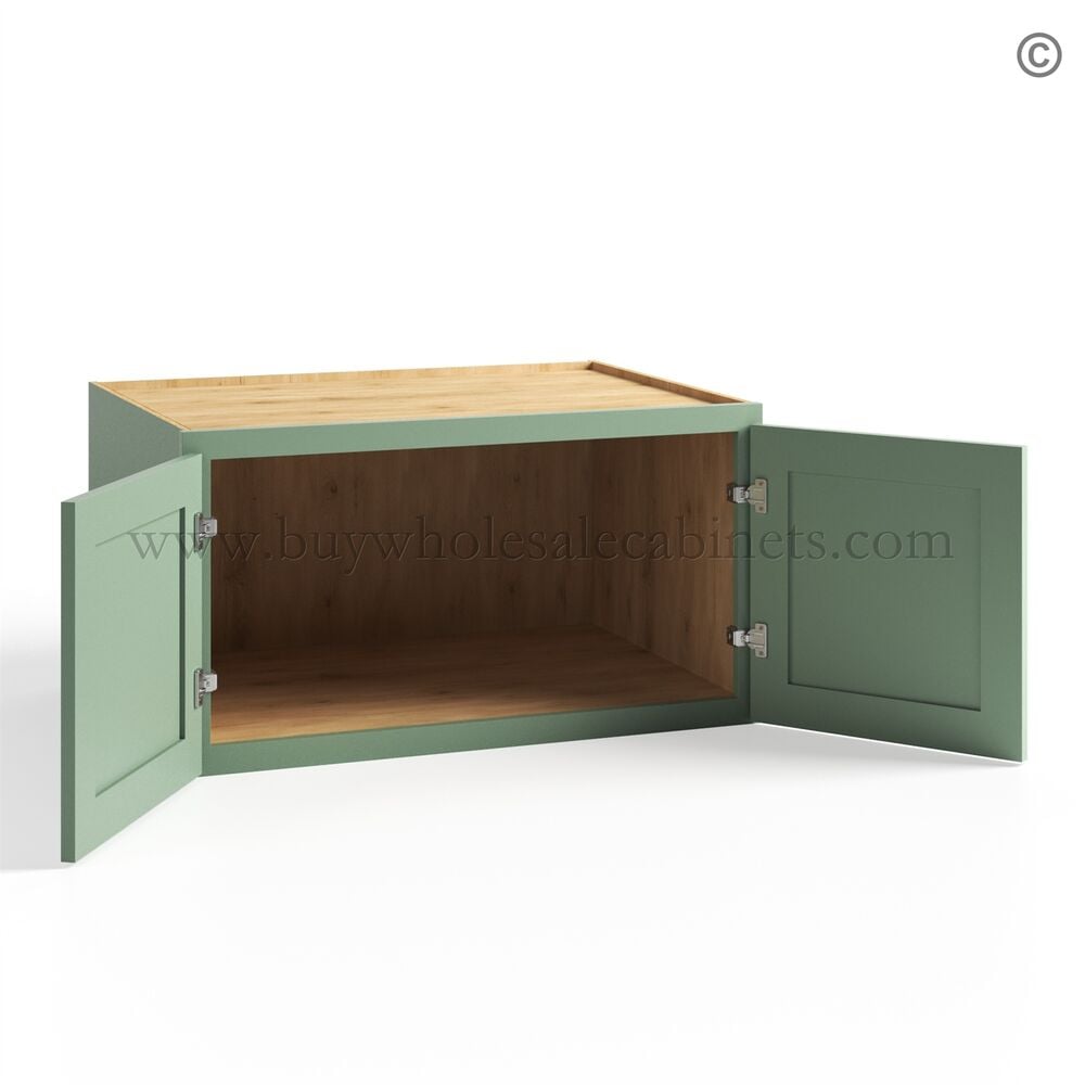 Jade Green Shaker 12″/15″/18″/21″ Refrigerator Wall Cabinet