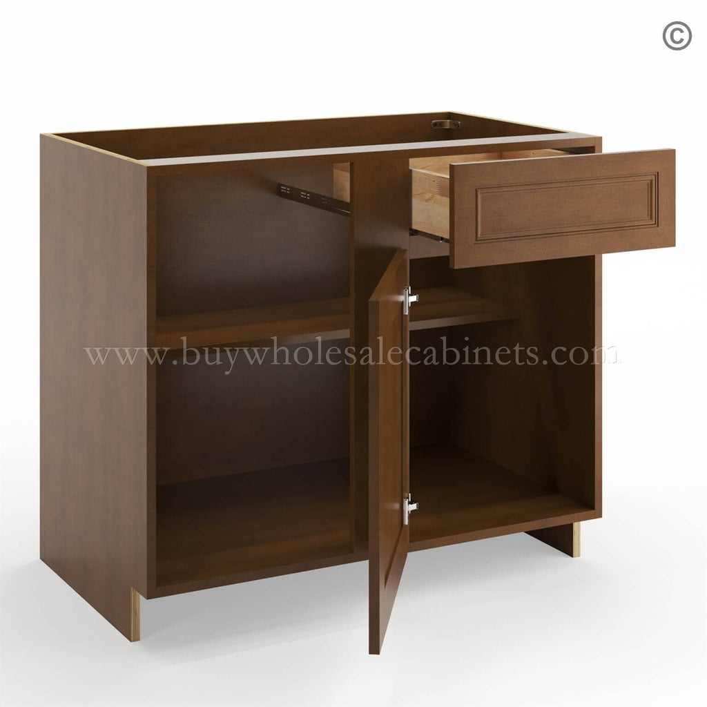 Frameless Classic Chestnut Base Blind Cabinet