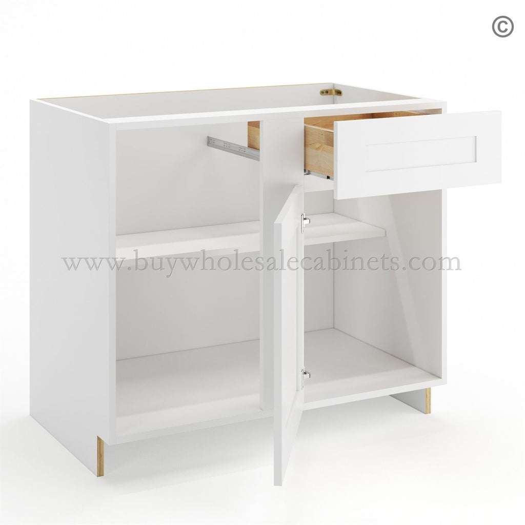 Frameless Modern White Shaker Base Blind Cabinet
