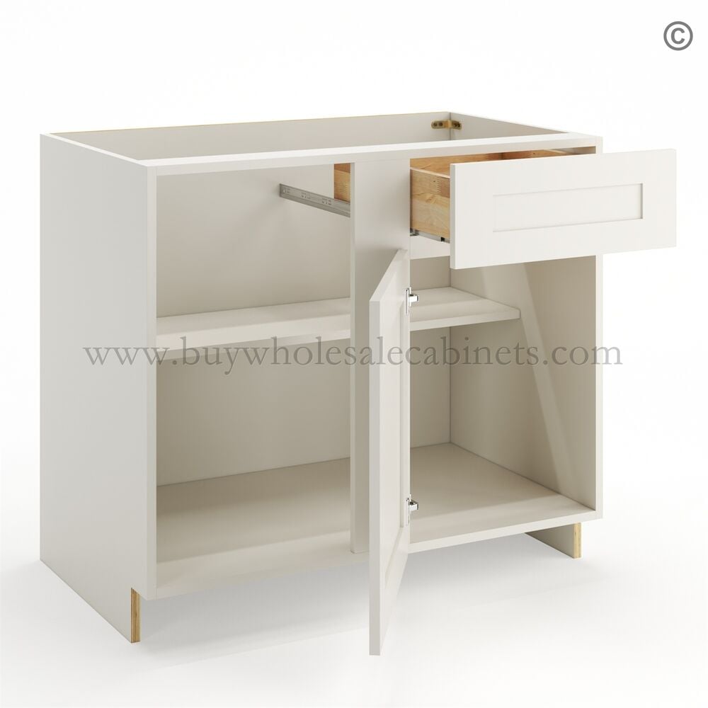 Frameless Pearl White Base Blind Cabinet