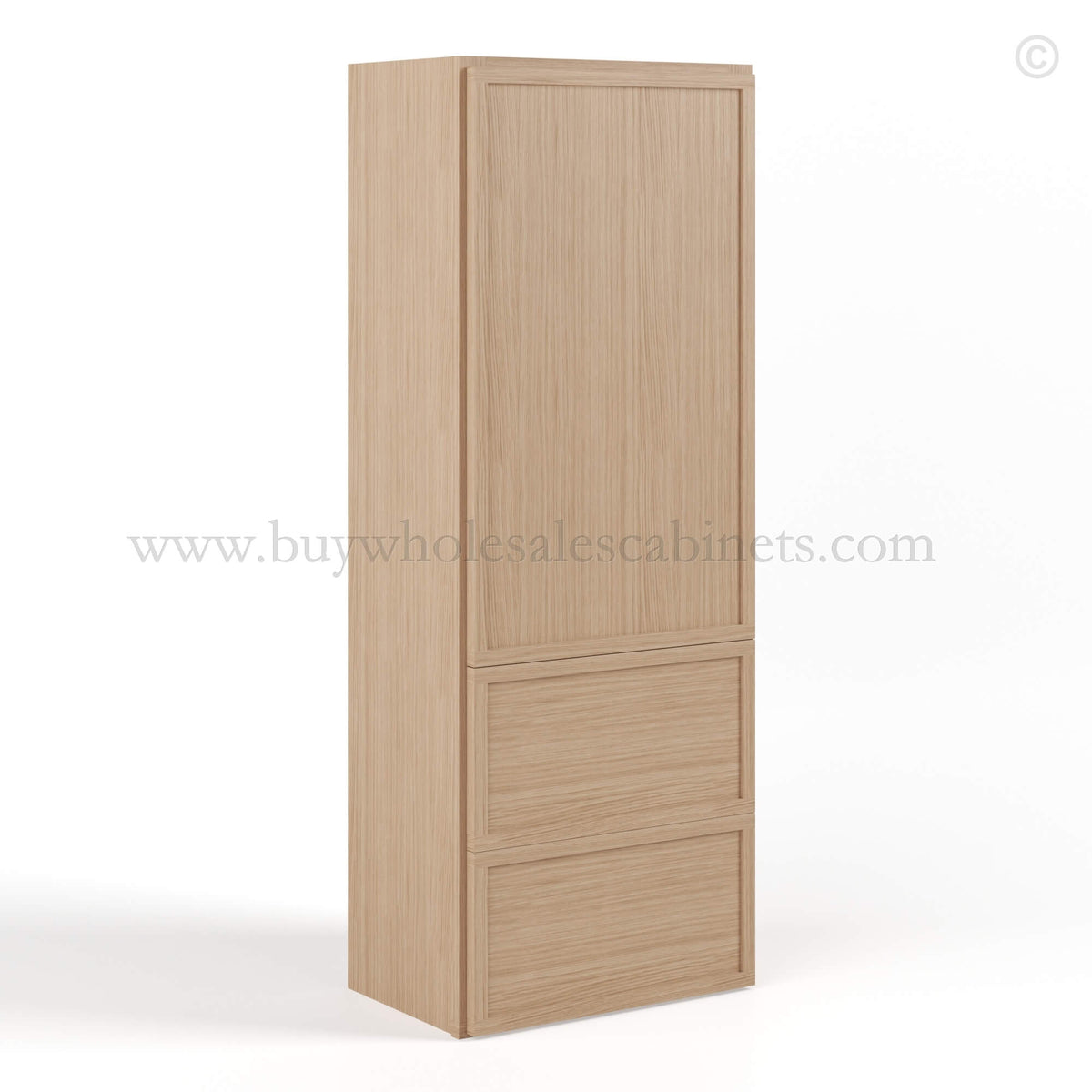 Slim Oak Shaker Double with Drawers Wall Cabinet