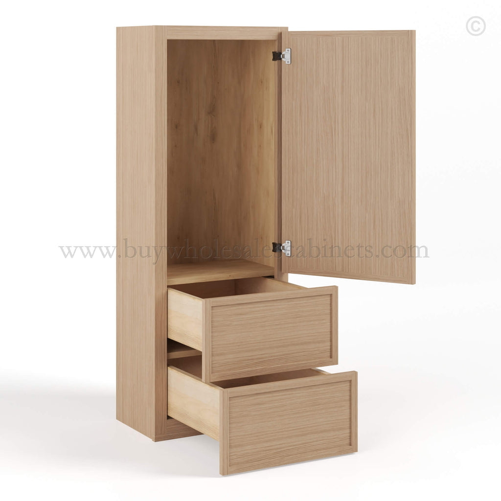 Slim Oak Shaker Double with Drawers Wall Cabinet