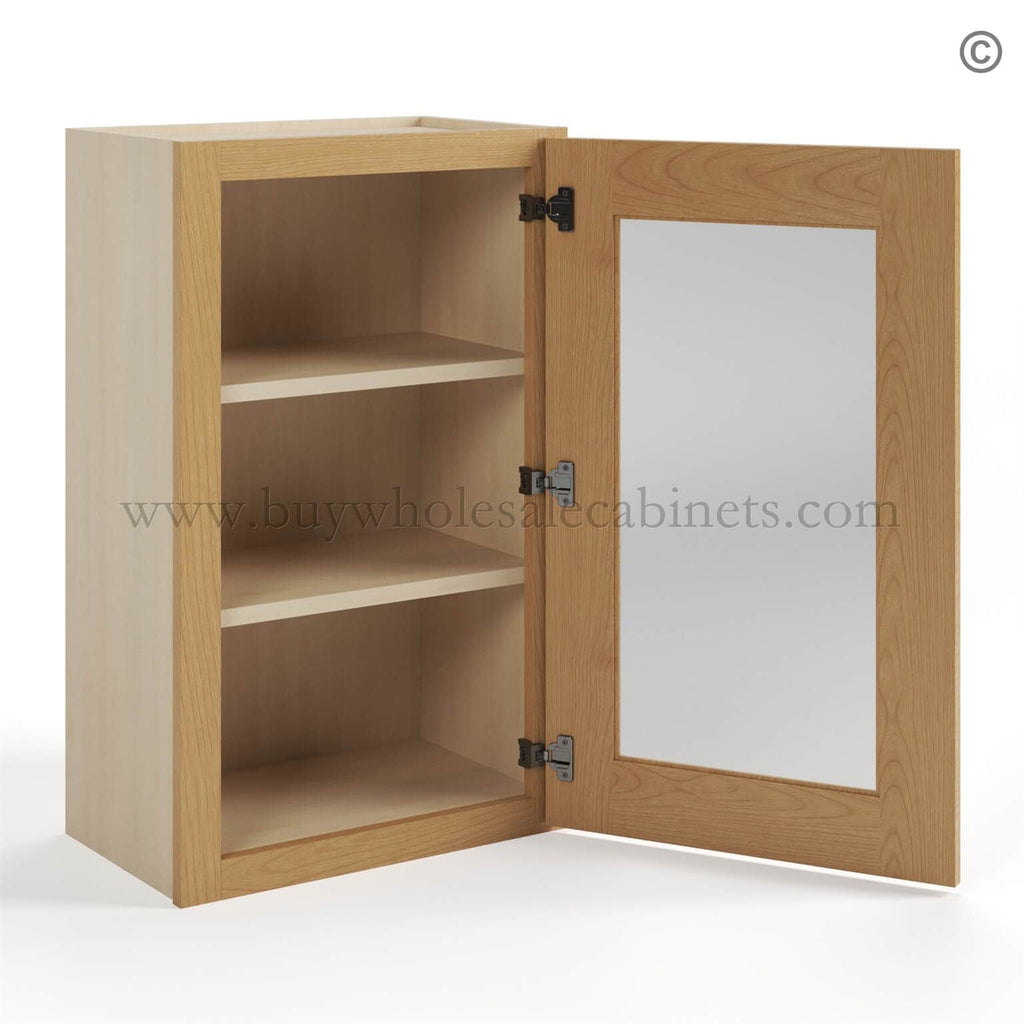 Treasure Chest Shaker 30″ H Single Door Wall Cabinet with Glass Door