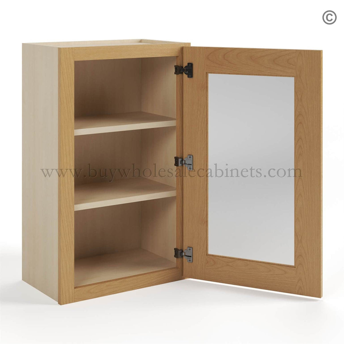 Treasure Chest Shaker 30″ H Single Door Wall Cabinet with Glass Door