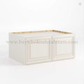 Charleston White Raised Panel 33″ W Refrigerator Wall Cabinet 24″ Deep