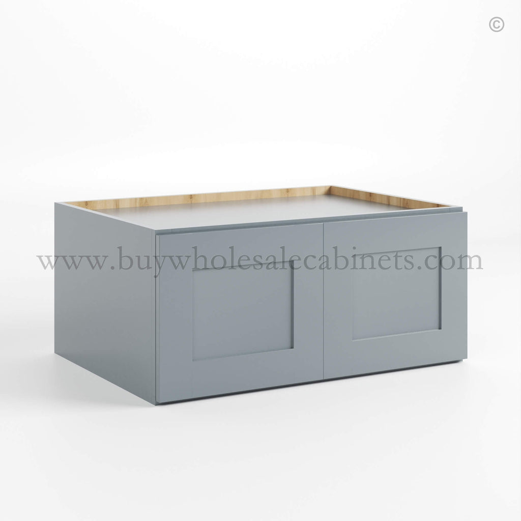 Gray Shaker 36″ W Refrigerator Wall Cabinet 24″ Deep