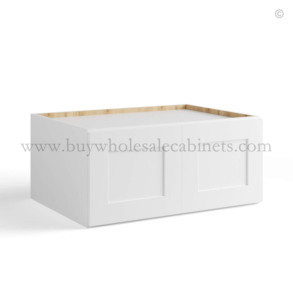 White Shaker 33″ W Refrigerator Wall Cabinet 24″ Deep