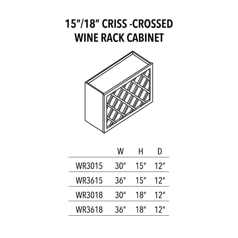 Jade Green Shaker 15″/18″ Criss-Crossed Wine Rack Cabinet