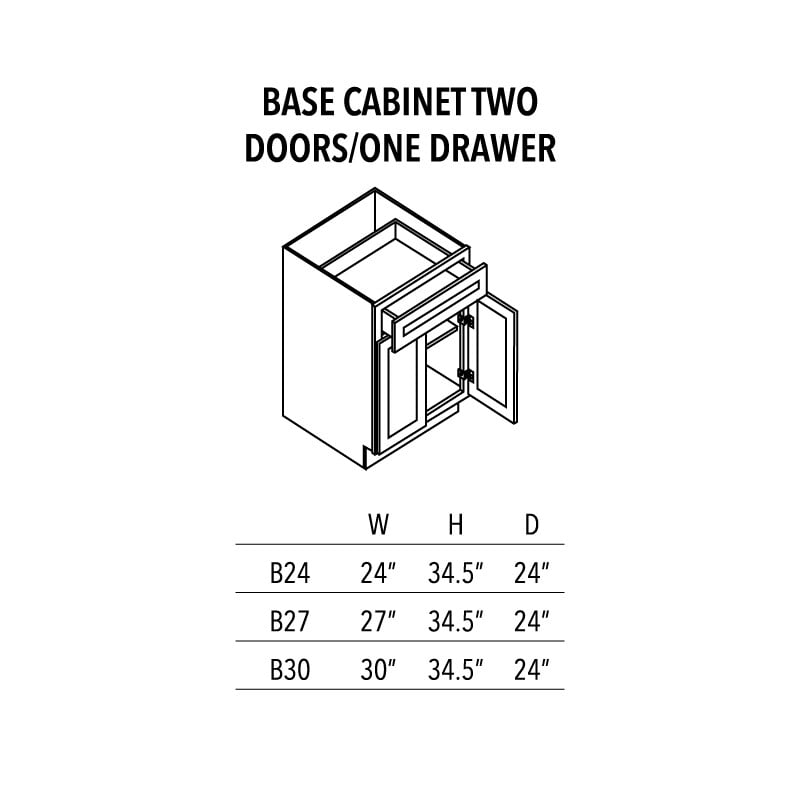Jade Green Shaker Base Cabinet Two Doors/One Drawer