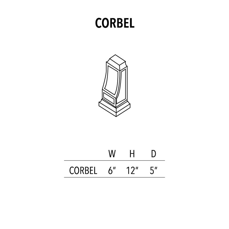 Jade Green Shaker Corbel – 6″W X 12″H X 5″D