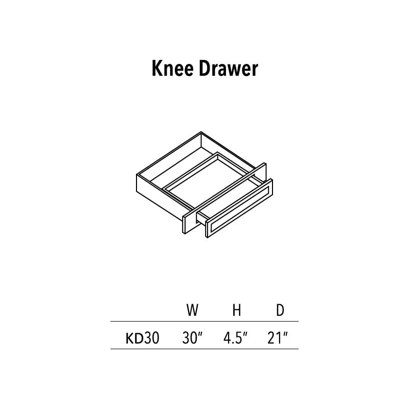 Unfinished Shaker Knee Drawer