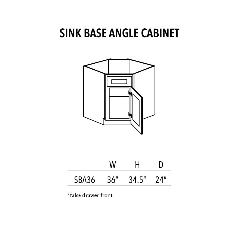 Jade Green Shaker Sink Base Angle Cabinet