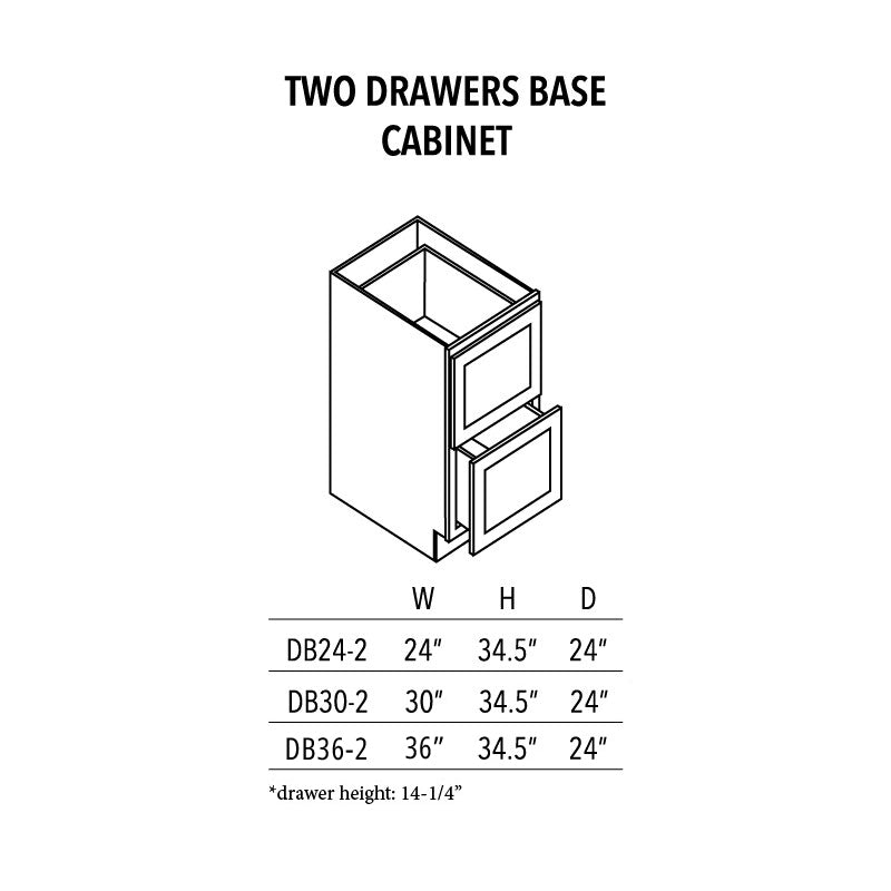 Jade Green Shaker Two Drawers Base Cabinet