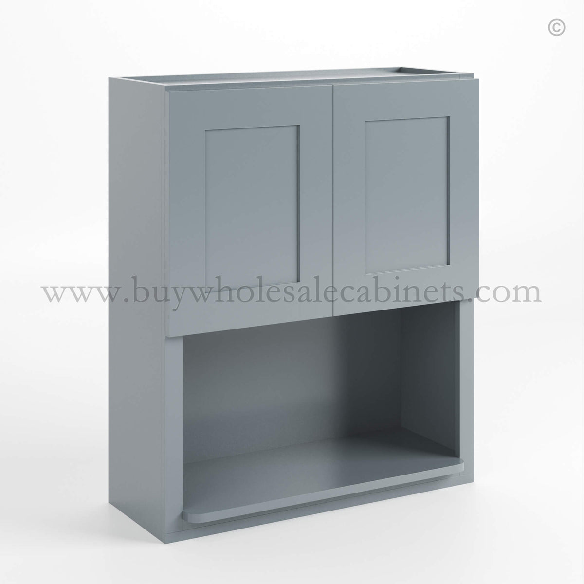 Gray Shaker Microwave Wall Cabinet