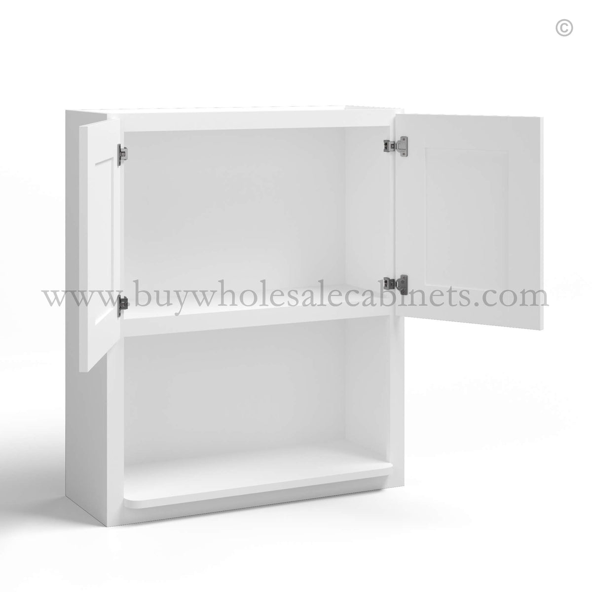 White Shaker Microwave Wall Cabinet