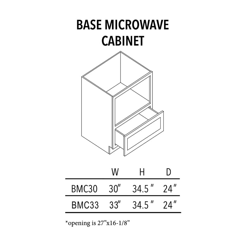 Unfinished Shaker Base Microwave Cabinet