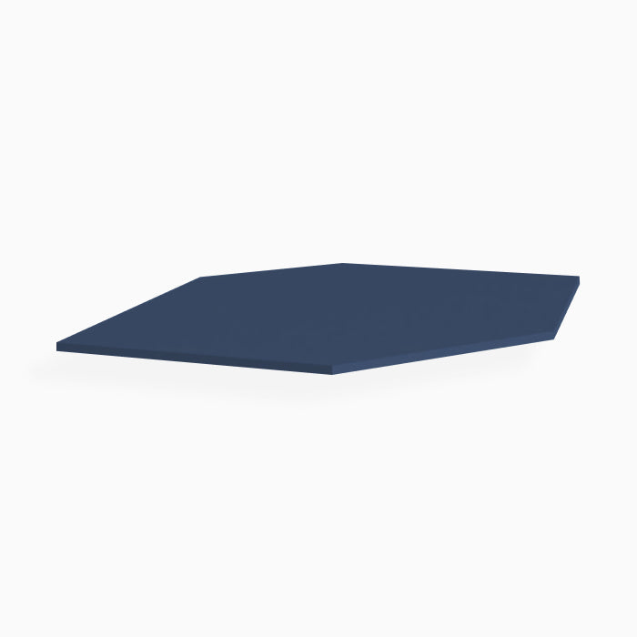 Navy Blue Shaker Corner Sink Front Floor