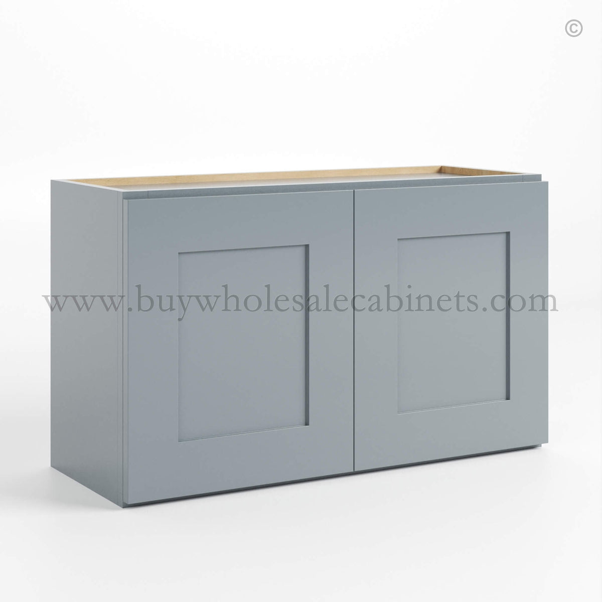Gray Shaker 18″ H Double Door Wall Cabinet