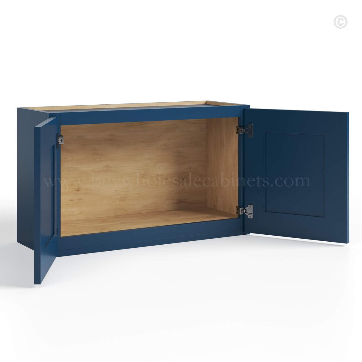 Navy Blue Shaker 15″ H Double Door Wall Cabinet