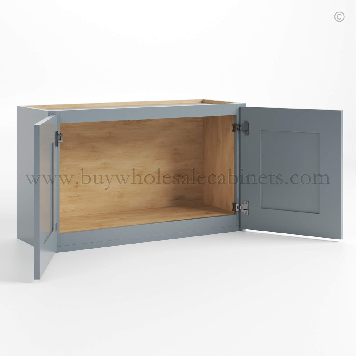 Gray Shaker 12″ H Double Door Wall Cabinet