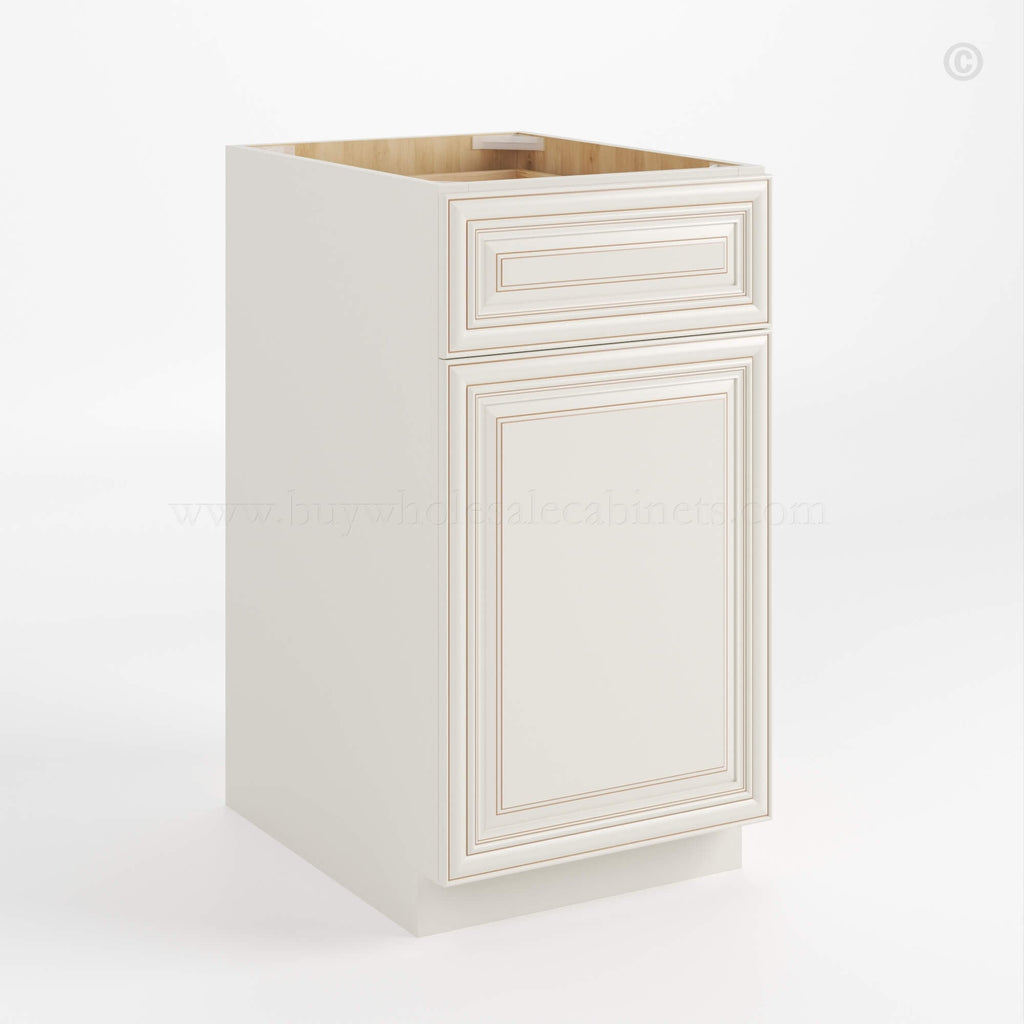 Charleston White Raised Panel Two Drawer Document File Base Cabinet