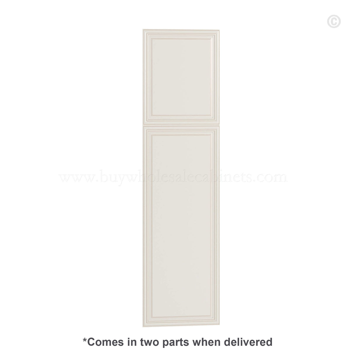 Charleston White Raised Panel Tall Decorative Door Panel