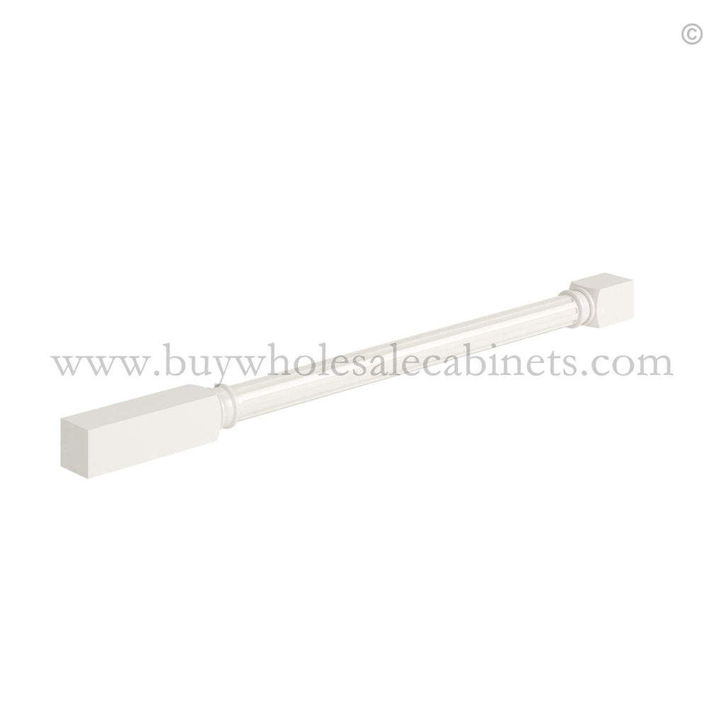Charleston White Raised Panel Fluted Decorative Leg