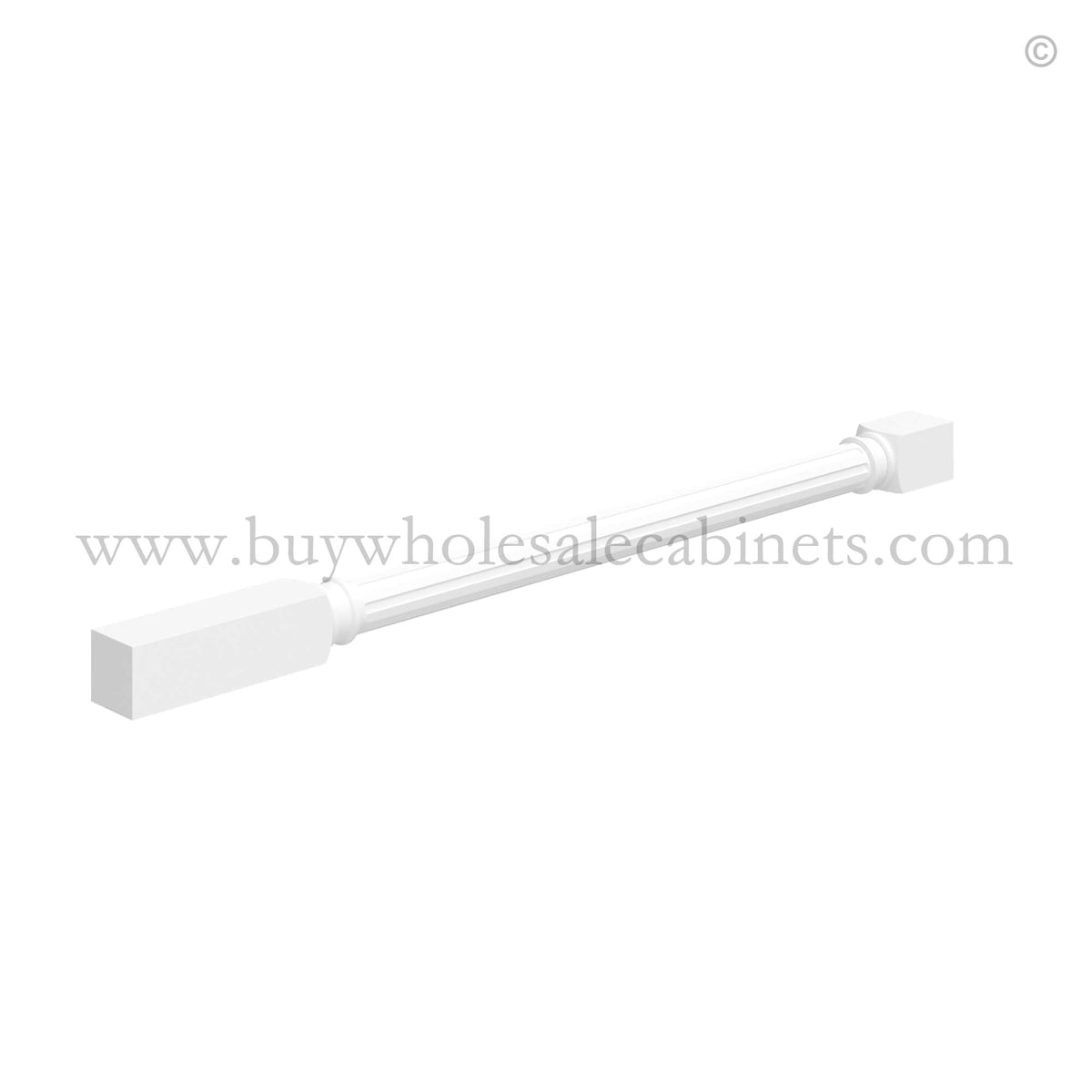 White Shaker Fluted Decorative Leg