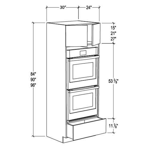 Frameless Modern White Shaker Double Oven Cabinet