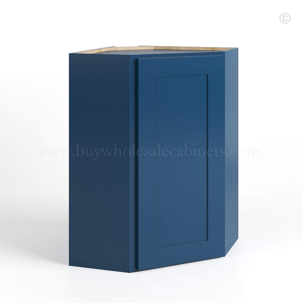 Navy Blue Shaker 24″ Diagonal Corner Wall Cabinet