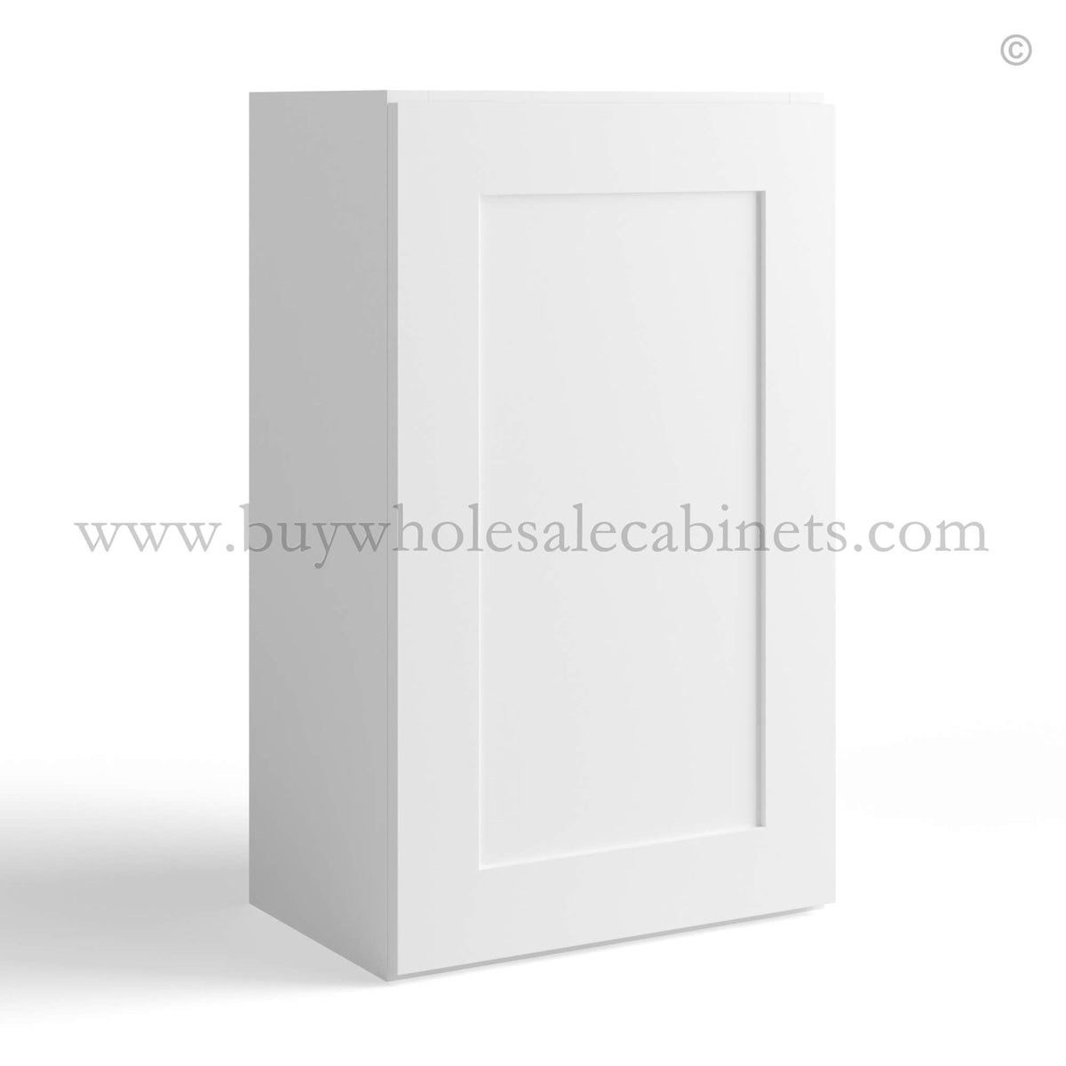 White Shaker 30″ H Single Door Wall Cabinet