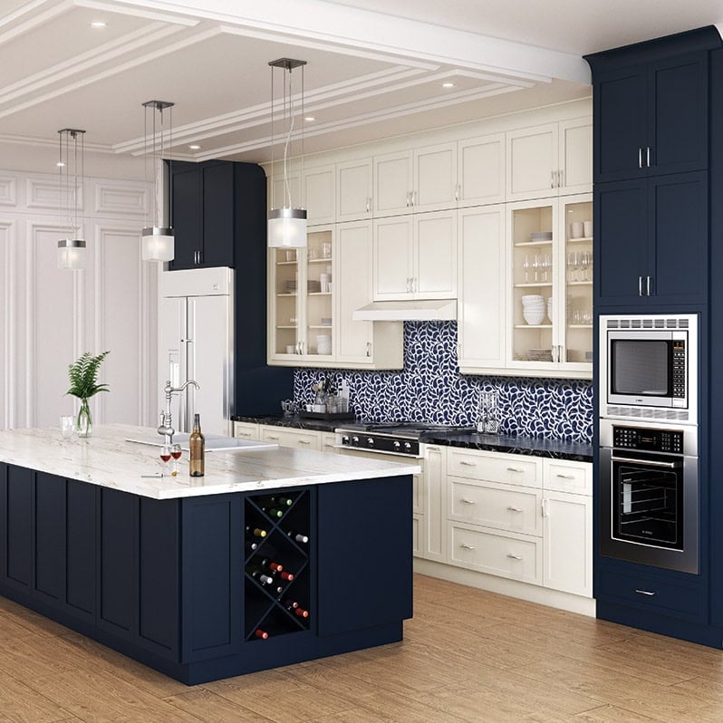 Frameless Oxford Blue Cabinet Door Panel